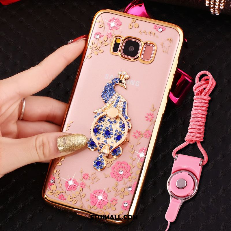 Etui Samsung Galaxy S8 Rhinestone Złoto Niebieski Ochraniacz Pawie Futerał Sklep