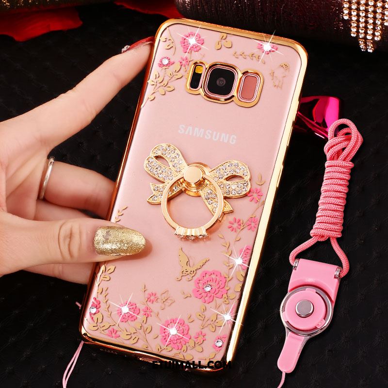 Etui Samsung Galaxy S8 Rhinestone Złoto Niebieski Ochraniacz Pawie Futerał Sklep