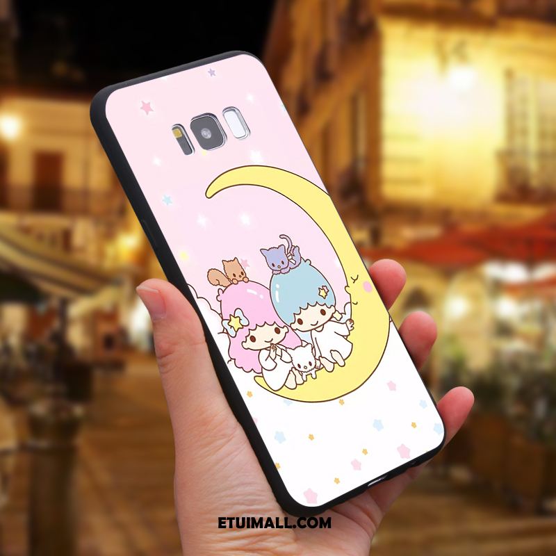 Etui Samsung Galaxy S8 Silikonowe Różowe Miękki Kreskówka Czarny Futerał Tanie