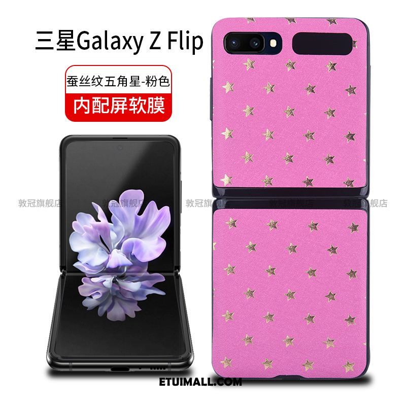 Etui Samsung Z Flip Ochraniacz Czarny Szkło Hartowane Gwiazda Skórzany Futerał Obudowa Tanie