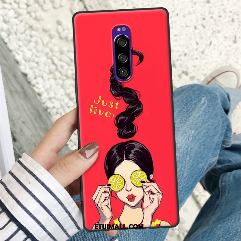 Etui Sony Xperia 1 Czerwony Netto Modna Marka Miękki All Inclusive Zakochani Pokrowce Dyskont