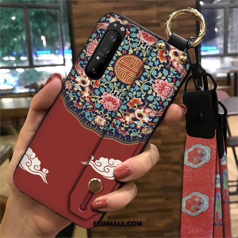 Etui Sony Xperia 1 Ii Miękki Wspornik Vintage Pałac Czerwony Pokrowce Tanie