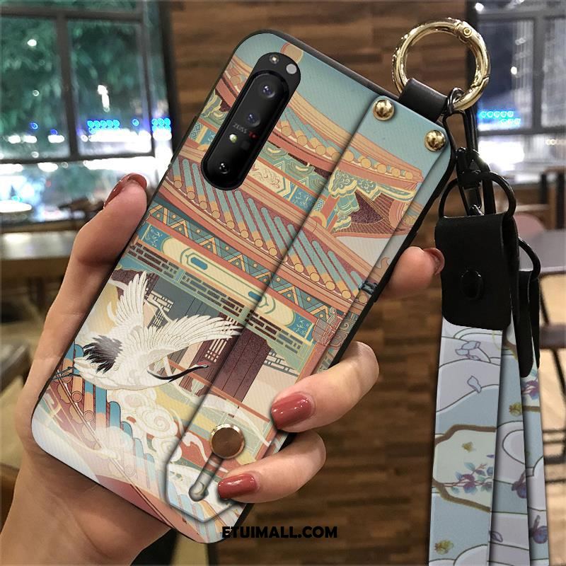 Etui Sony Xperia 1 Ii Miękki Wspornik Vintage Pałac Czerwony Pokrowce Tanie