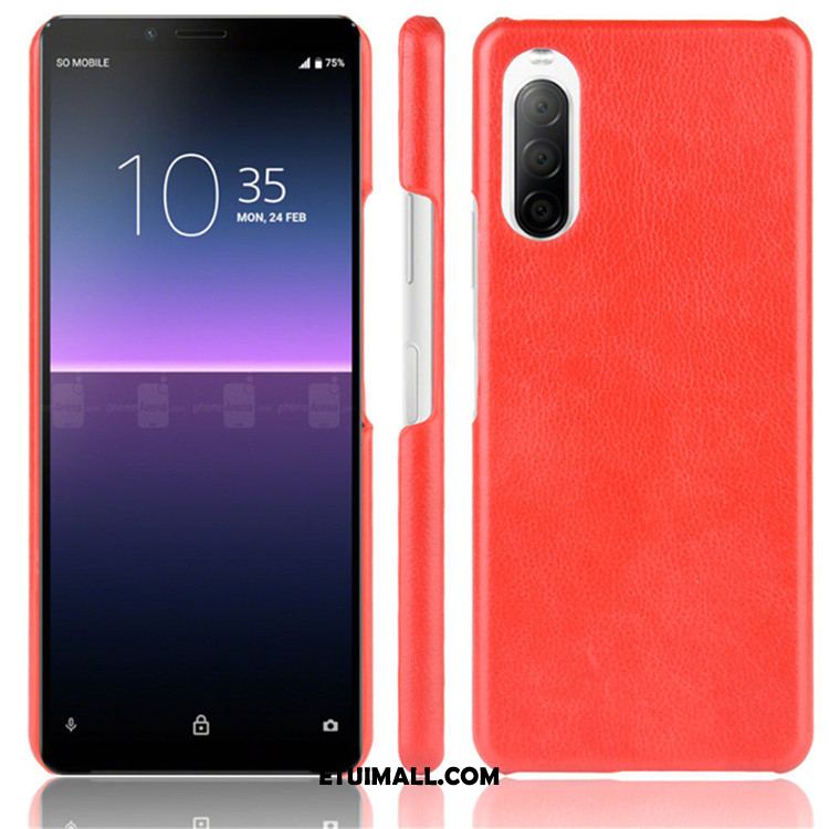 Etui Sony Xperia 10 Ii Skóra Litchi Wzór Czarny Telefon Komórkowy Obudowa Sklep