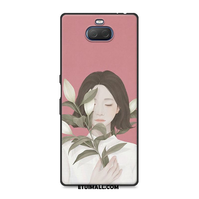 Etui Sony Xperia 10 Plus Proste Anti-fall Moda Ochraniacz Czerwony Netto Obudowa Tanie