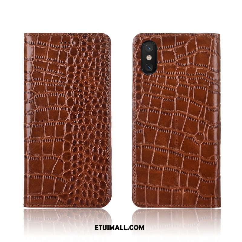 Etui Xiaomi Mi 8 Pro Prawdziwa Skóra Klapa All Inclusive Anti-fall Niebieski Obudowa Kup