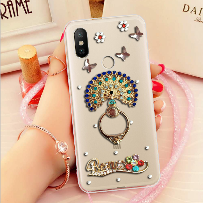 Etui Xiaomi Mi 8 Se Rhinestone Silikonowe Telefon Komórkowy Wiszące Ozdoby Z Kryształkami Pokrowce Sprzedam