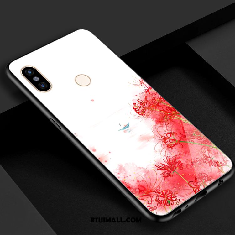 Etui Xiaomi Mi 8 Telefon Komórkowy Kwiaty Niebieski Kreatywne Szkło Hartowane Obudowa Tanie