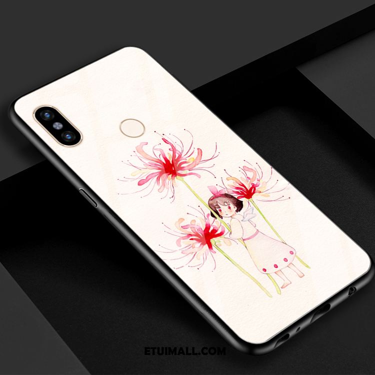 Etui Xiaomi Mi 8 Telefon Komórkowy Kwiaty Niebieski Kreatywne Szkło Hartowane Obudowa Tanie