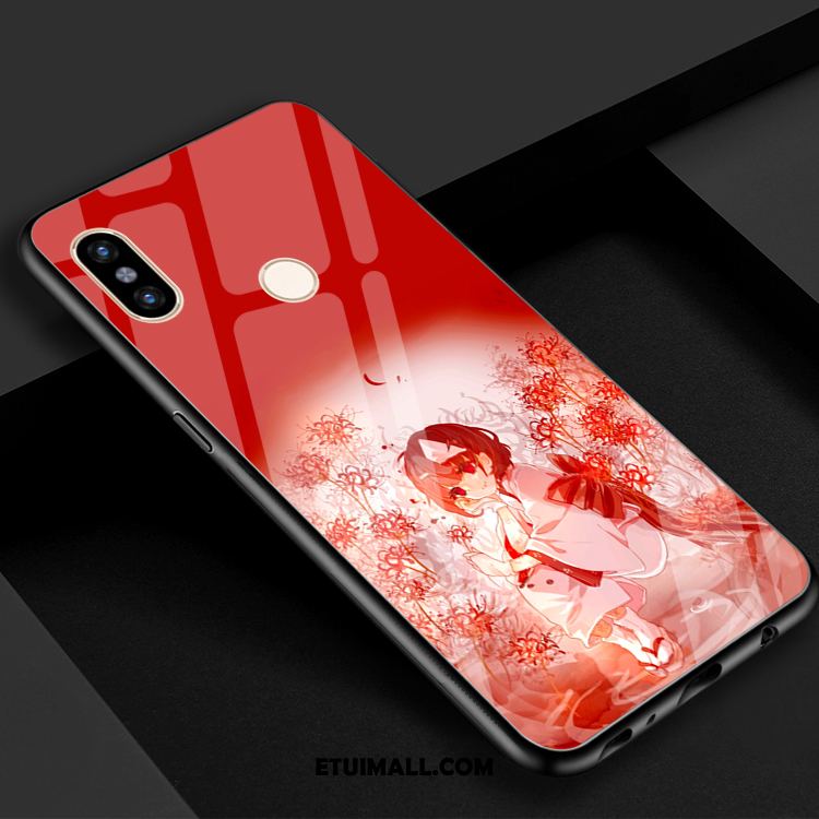 Etui Xiaomi Mi 8 Telefon Komórkowy Kwiaty Niebieski Kreatywne Szkło Hartowane Obudowa Tanie