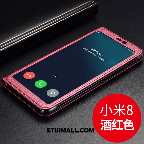 Etui Xiaomi Mi 8 Wino Czerwone Telefon Komórkowy Skórzany Futerał Ochraniacz Klapa Pokrowce Sprzedam