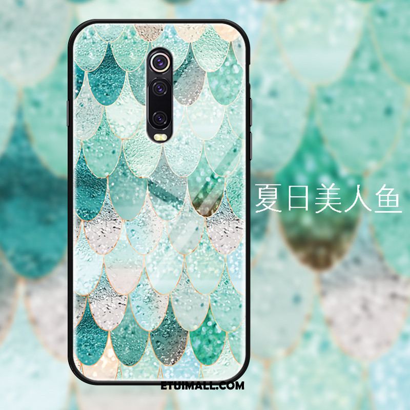 Etui Xiaomi Mi 9t Czerwony Luksusowy Syrenka Szkło Zielony Pokrowce Online