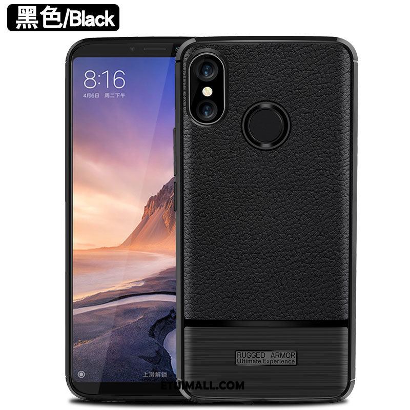 Etui Xiaomi Mi Max 3 Mały Litchi Telefon Komórkowy Wzór Czarny Futerał Online