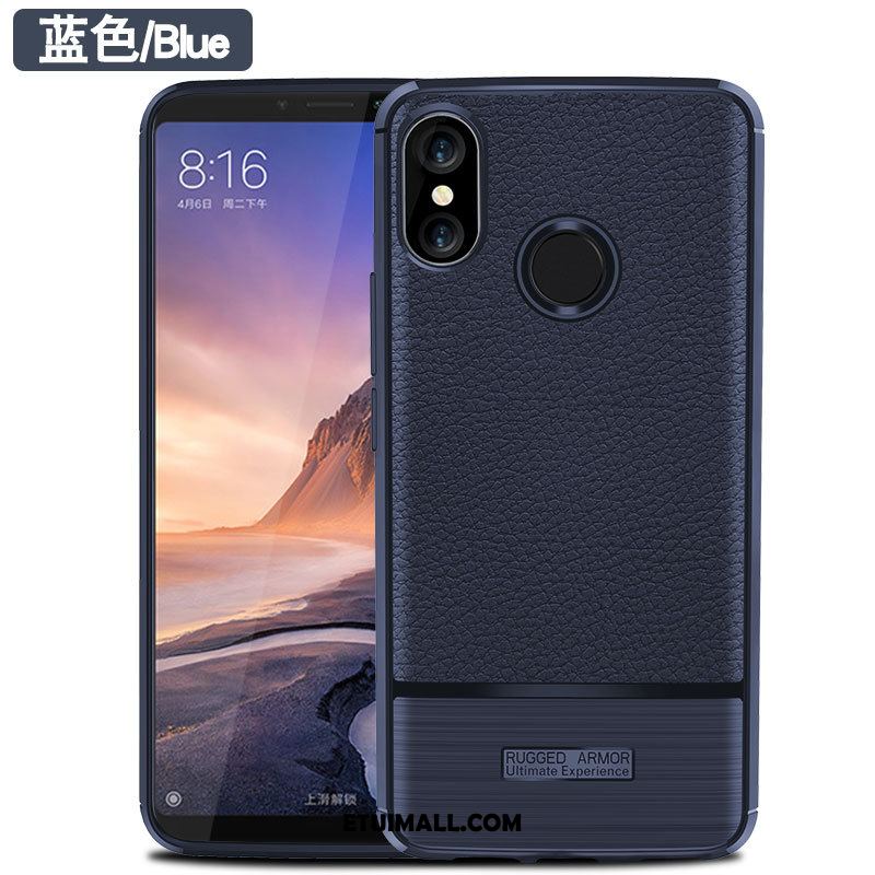 Etui Xiaomi Mi Max 3 Mały Litchi Telefon Komórkowy Wzór Czarny Futerał Online