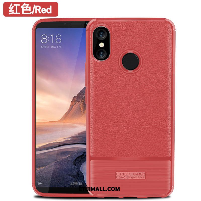 Etui Xiaomi Mi Max 3 Mały Litchi Telefon Komórkowy Wzór Czarny Futerał Online