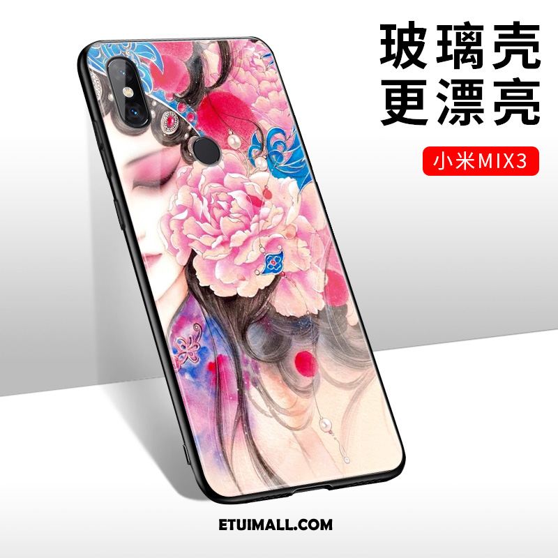 Etui Xiaomi Mi Mix 3 Mały Tendencja Czerwony Chiński Styl Szkło Pokrowce Online