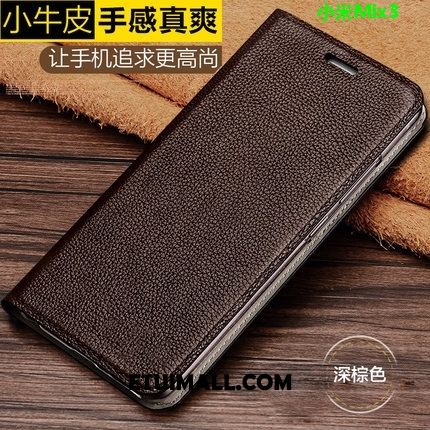 Etui Xiaomi Mi Mix 3 Telefon Komórkowy Ochraniacz Czerwony Litchi Mały Obudowa Sklep