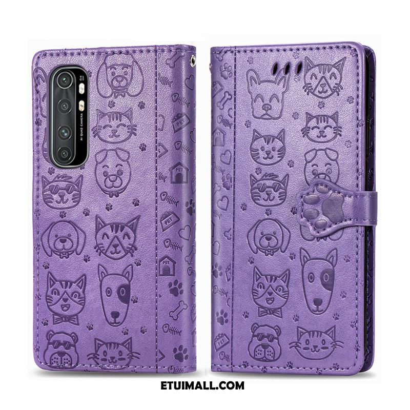 Etui Xiaomi Mi Note 10 Lite Kreskówka Wiszące Ozdoby Purpurowy Psy Relief Pokrowce Kup