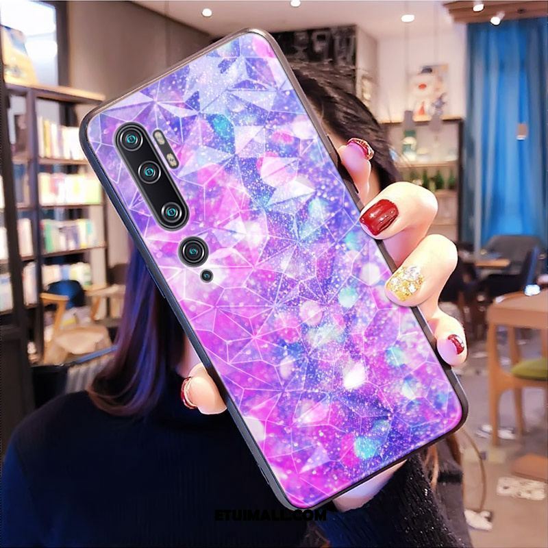 Etui Xiaomi Mi Note 10 Miękki Mały Wzór Purpurowy Kształt Diamentu Pokrowce Tanie