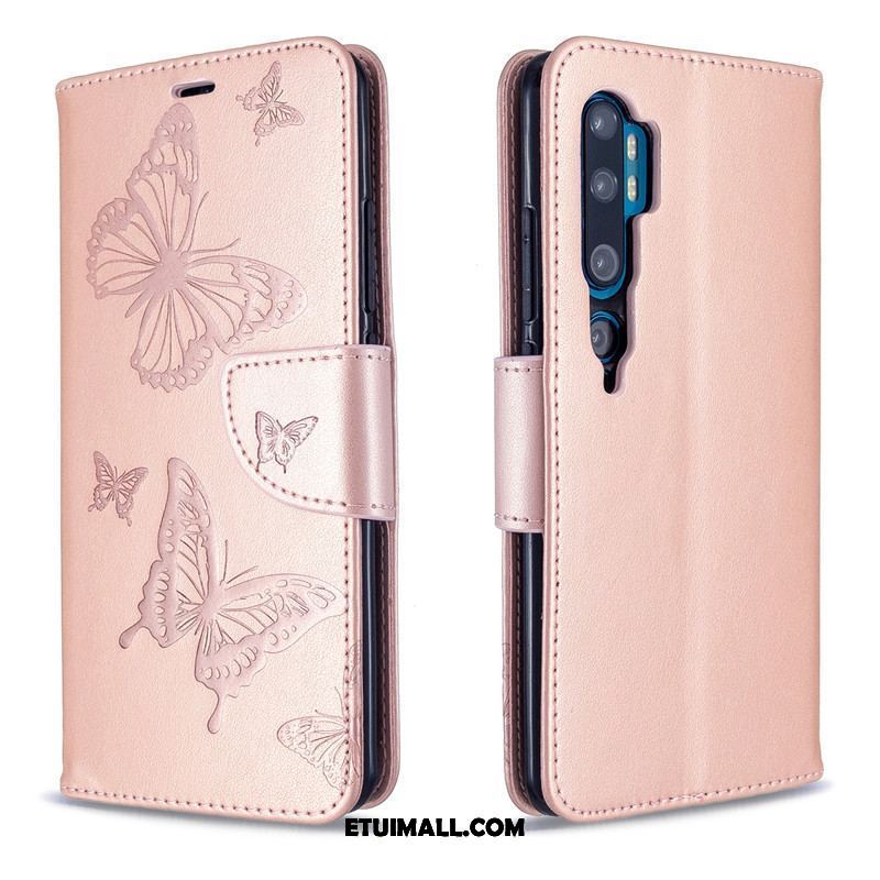 Etui Xiaomi Mi Note 10 Motyl Wiszące Ozdoby Sztuczna Skóra Relief Skórzany Futerał Futerał Tanie