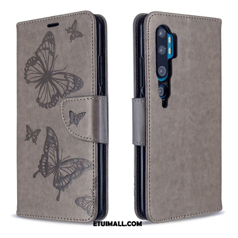 Etui Xiaomi Mi Note 10 Motyl Wiszące Ozdoby Sztuczna Skóra Relief Skórzany Futerał Futerał Tanie