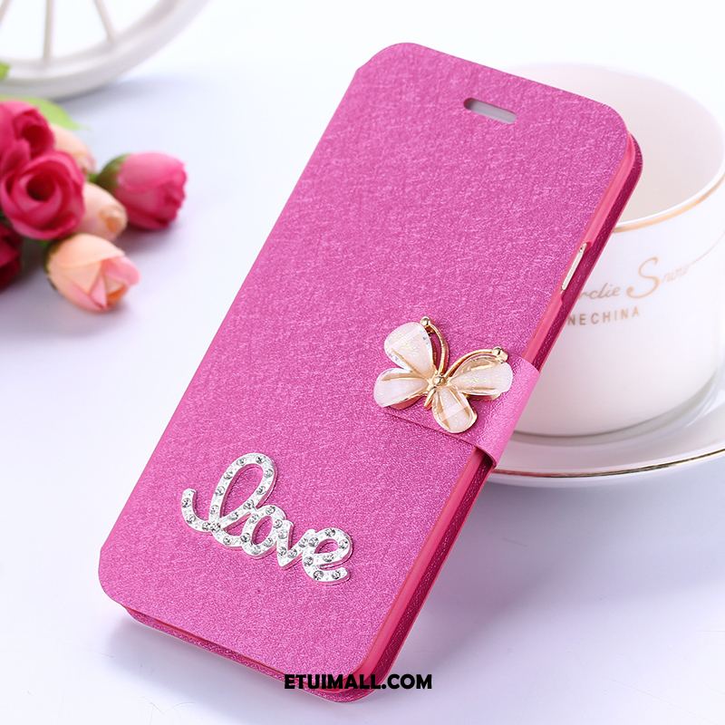 Etui Xiaomi Redmi 5 Rhinestone Anti-fall Skórzany Futerał Silikonowe Czerwony Pokrowce Tanie