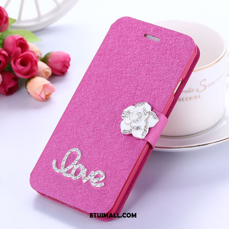 Etui Xiaomi Redmi 5 Rhinestone Anti-fall Skórzany Futerał Silikonowe Czerwony Pokrowce Tanie