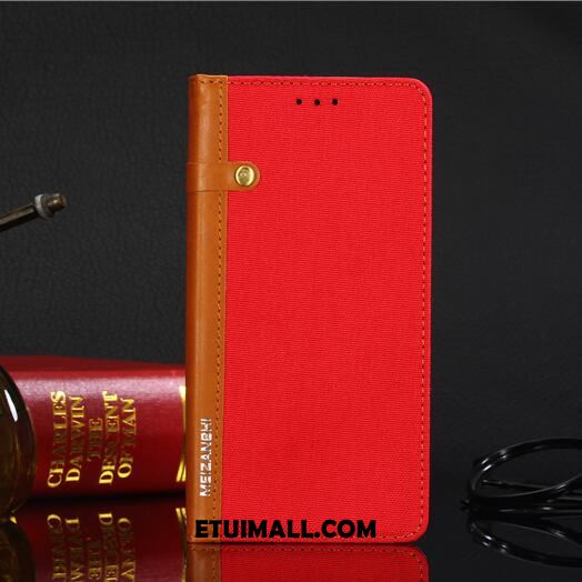 Etui Xiaomi Redmi 5 Szary Czerwony Denim Skórzany Futerał All Inclusive Obudowa Sklep