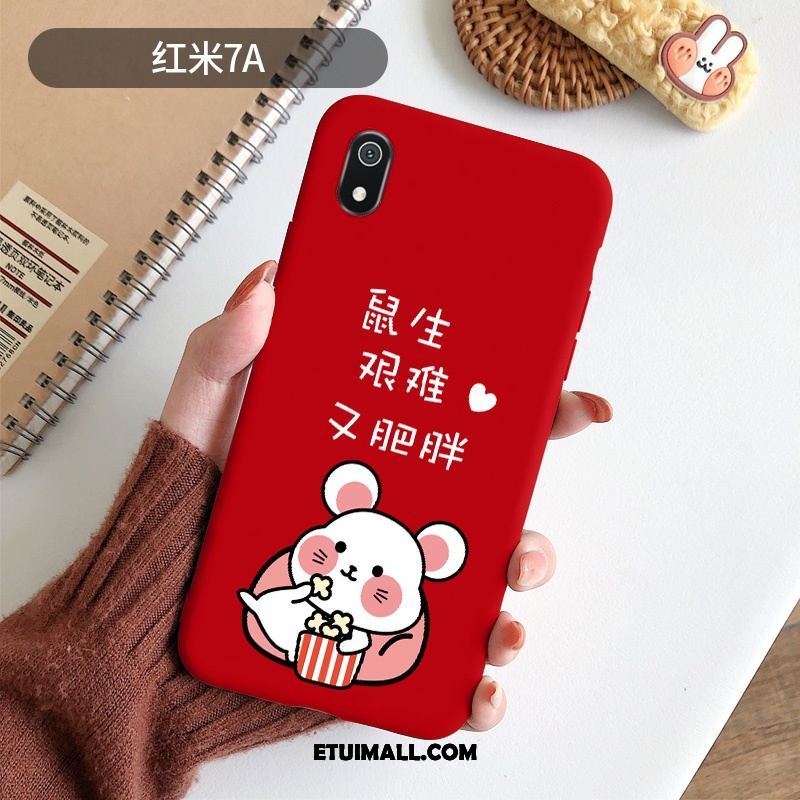 Etui Xiaomi Redmi 7a Nubuku Cienkie Anti-fall Silikonowe Czerwony Netto Futerał Dyskont