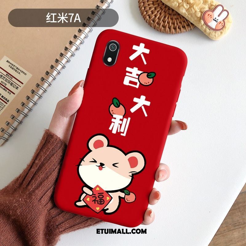 Etui Xiaomi Redmi 7a Silikonowe Rat Mały Nubuku Czerwony Futerał Online