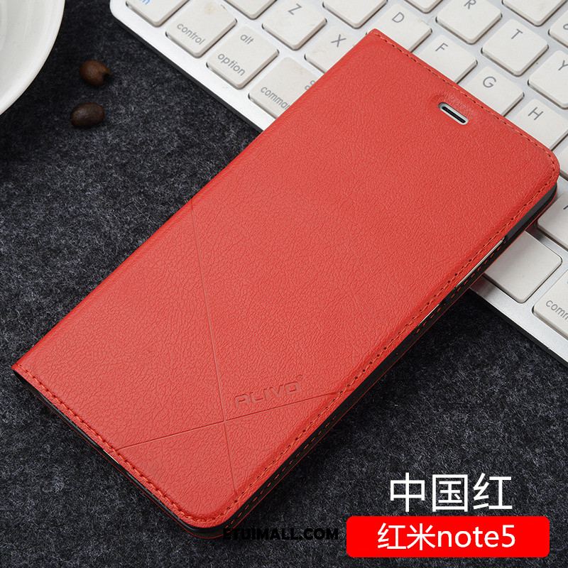 Etui Xiaomi Redmi Note 5 Telefon Komórkowy Anti-fall Klapa Ochraniacz Czerwony Pokrowce Sprzedam