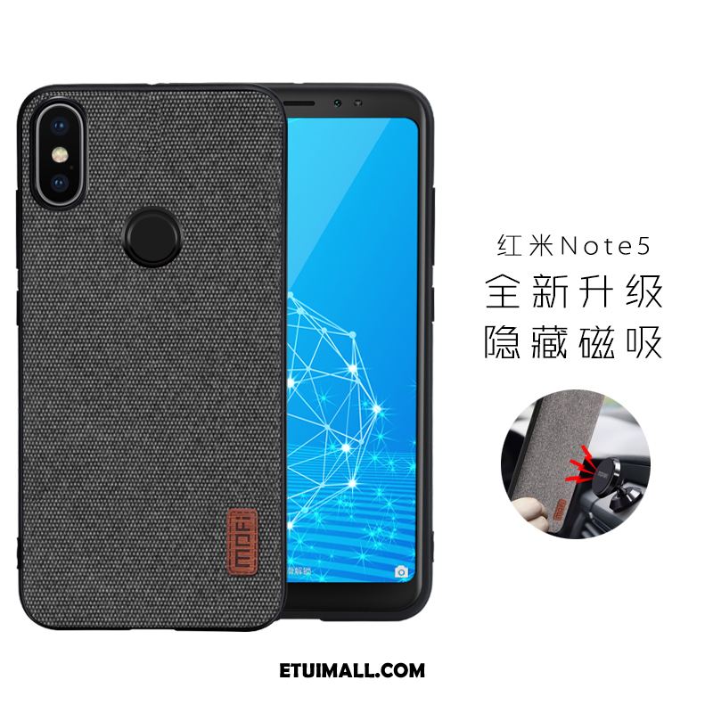 Etui Xiaomi Redmi Note 5 Telefon Komórkowy Magnetyzm Płótno Czarny Czerwony Pokrowce Tanie