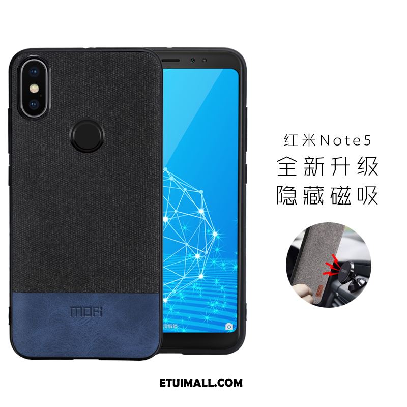 Etui Xiaomi Redmi Note 5 Telefon Komórkowy Magnetyzm Płótno Czarny Czerwony Pokrowce Tanie