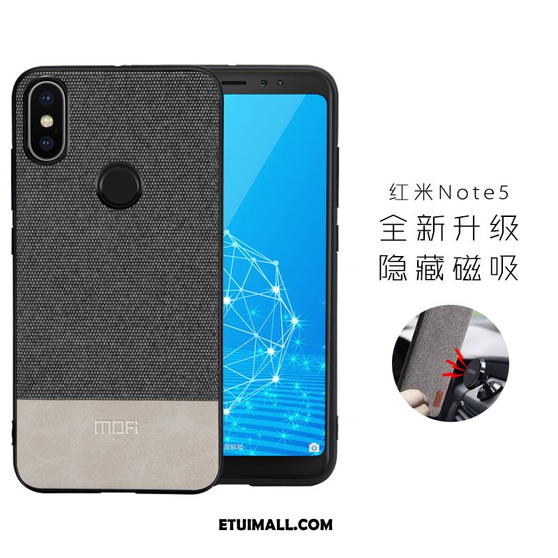 Etui Xiaomi Redmi Note 5 Telefon Komórkowy Magnetyzm Płótno Czarny Czerwony Pokrowce Tanie