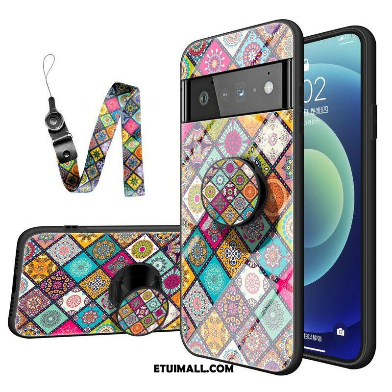 Etui do Google Pixel 6 Pro Patchworkowy Uchwyt Magnetyczny