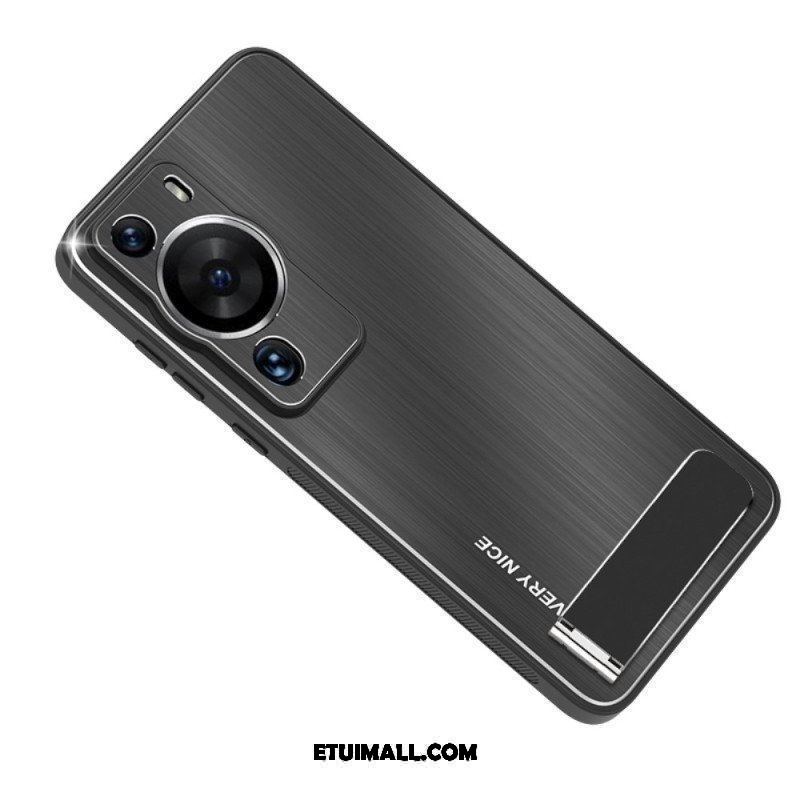 Etui do Huawei P60 Pro Szczotkowane Aluminium Ze Wspornikiem