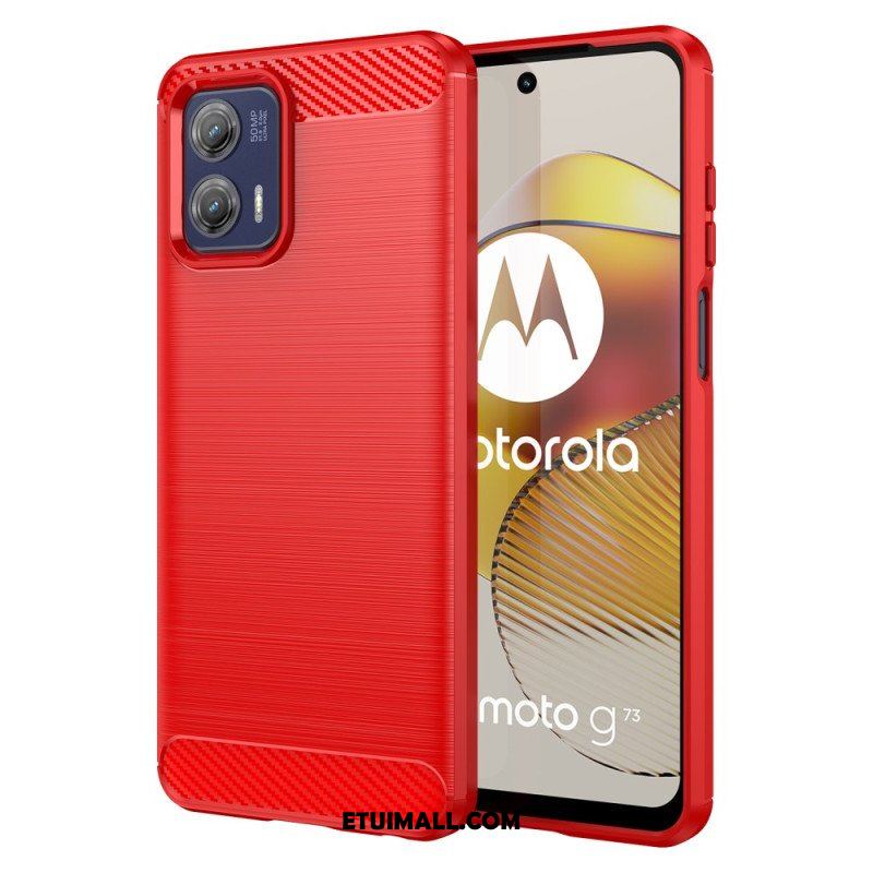 Etui do Moto G73 5G Szczotkowane Włókno Węglowe