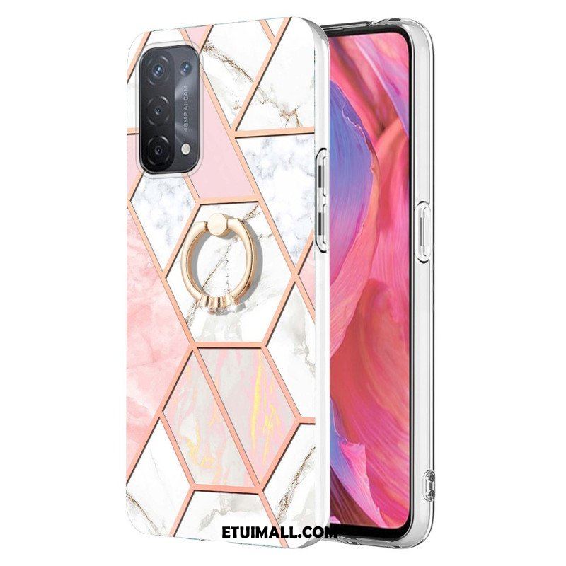 Etui do Oppo A54 5G / A74 5G Marmur Ze Wspornikiem Pierścienia