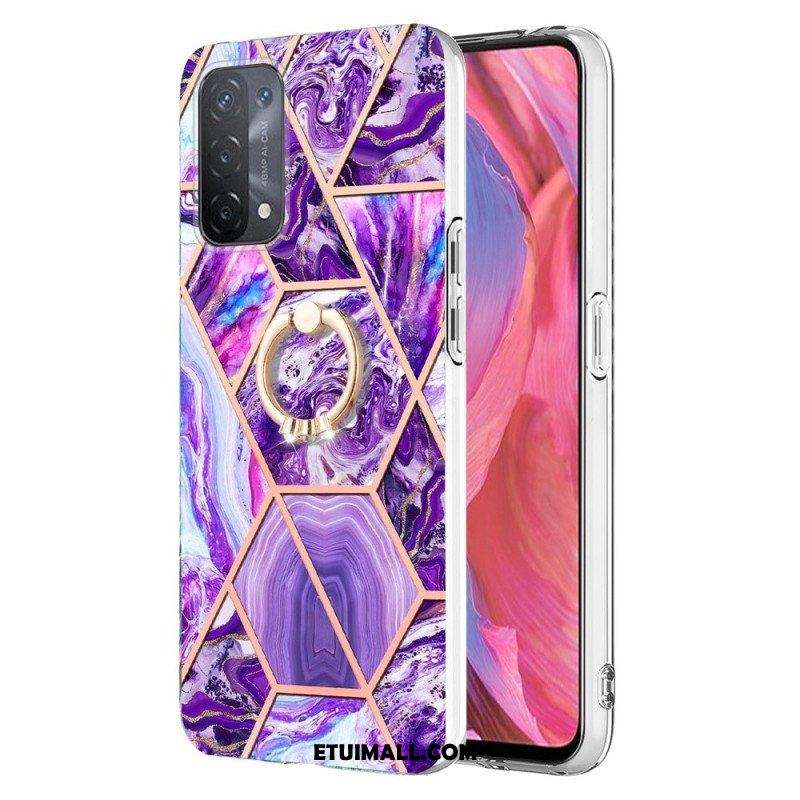 Etui do Oppo A54 5G / A74 5G Marmur Ze Wspornikiem Pierścienia