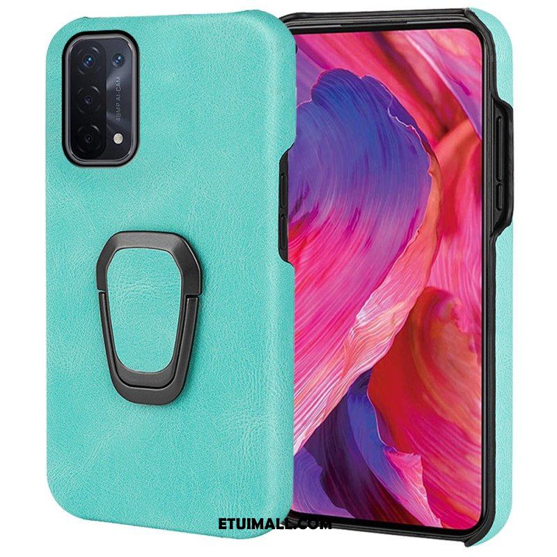 Etui do Oppo A54 5G / A74 5G Uchwyt Na Pierścionek Z Efektem Skóry