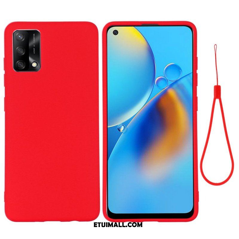 Etui do Oppo A74 4G Płynny Silikon Ze Smyczą