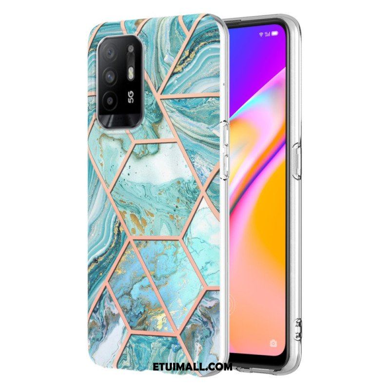 Etui do Oppo A94 5G Błyszczący Geometryczny Marmur