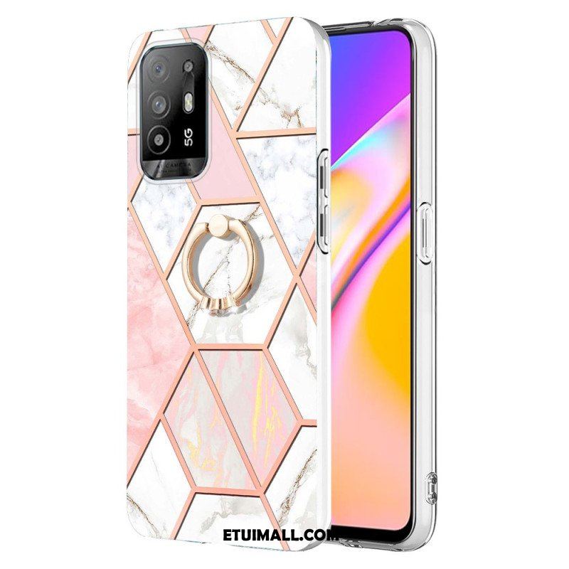 Etui do Oppo A94 5G Geometryczny Marmur Z Pierścionkiem