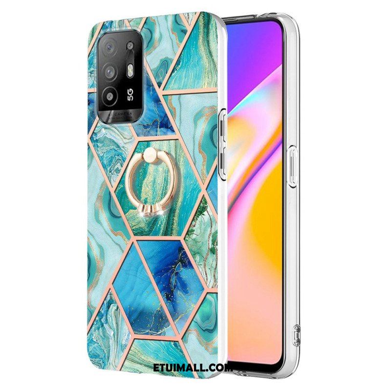 Etui do Oppo A94 5G Geometryczny Marmur Z Pierścionkiem