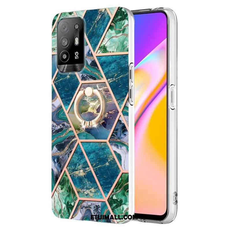 Etui do Oppo A94 5G Geometryczny Marmur Z Pierścionkiem