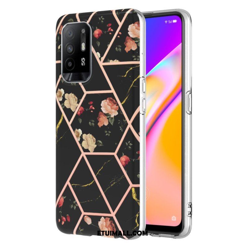 Etui do Oppo A94 5G Kolorowy Geometryczny Marmur