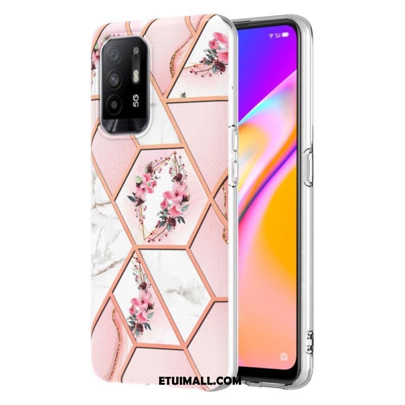 Etui do Oppo A94 5G Kolorowy Geometryczny Marmur