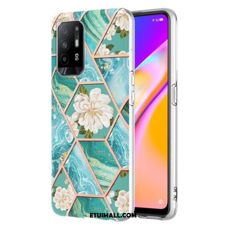 Etui do Oppo A94 5G Kolorowy Geometryczny Marmur