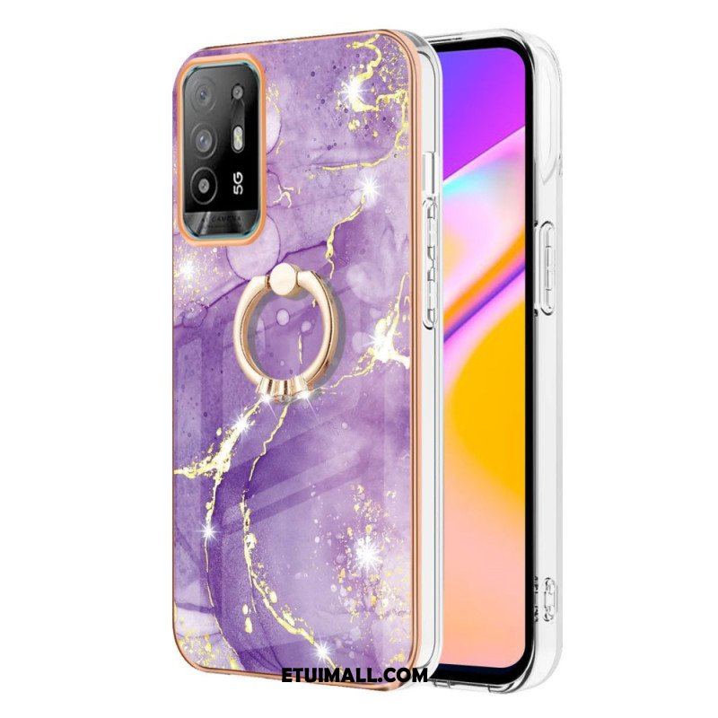 Etui do Oppo A94 5G Marmur Z Pierścieniem