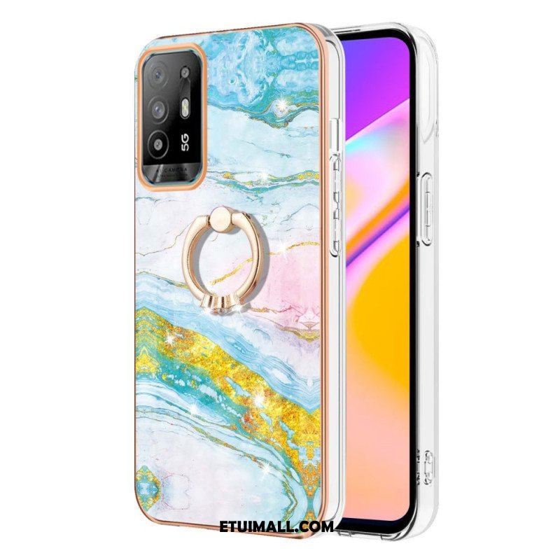 Etui do Oppo A94 5G Marmur Z Pierścieniem